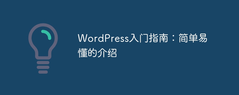 wordpress入门指南：简单易懂的介绍