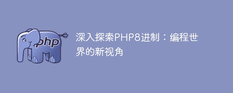 深入探索php8进制：编程世界的新视角