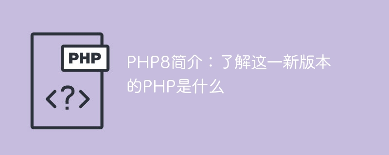 php8简介：了解这一新版本的php是什么