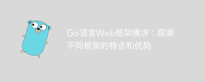 go语言web框架横评：探索不同框架的特点和优势