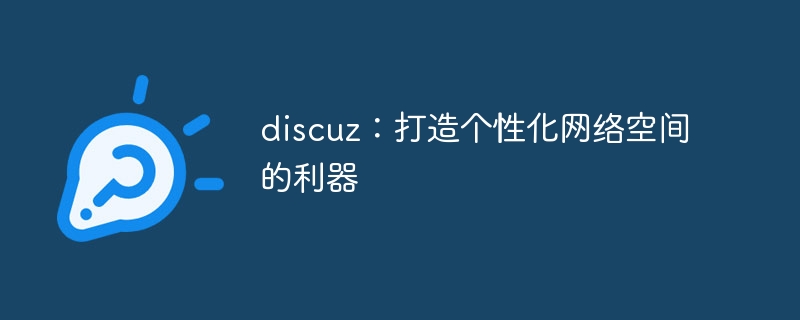 discuz：打造个性化网络空间的利器