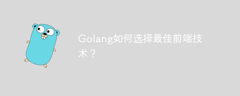 golang如何选择最佳前端技术？