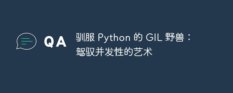 驯服 python 的 gil 野兽：驾驭并发性的艺术