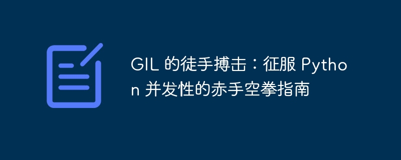 gil 的徒手搏击：征服 python 并发性的赤手空拳指南