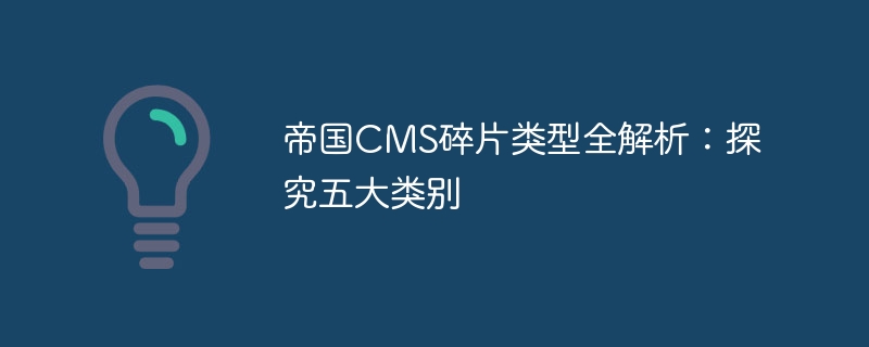 帝国cms碎片类型全解析：探究五大类别