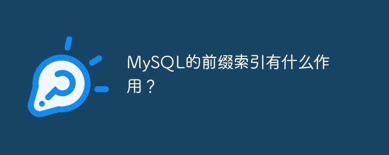 mysql的前缀索引有什么作用？