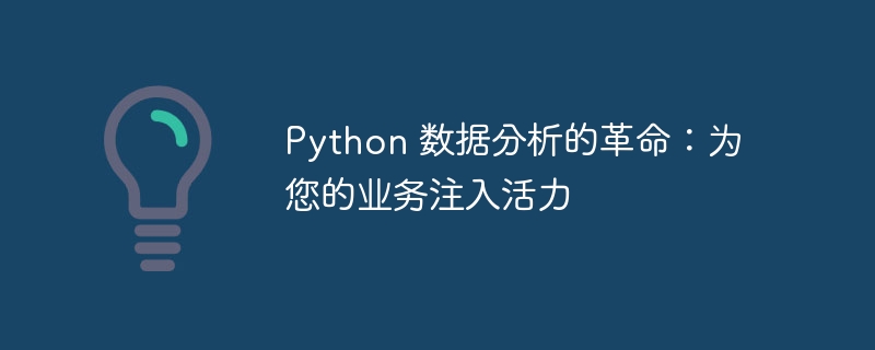 python 数据分析的革命：为您的业务注入活力