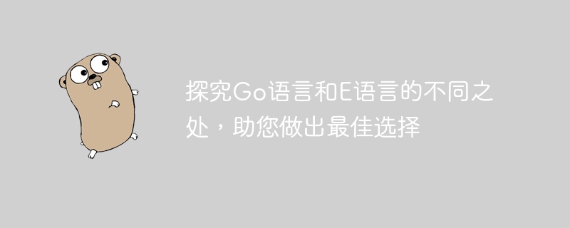 探究go语言和e语言的不同之处，助您做出最佳选择