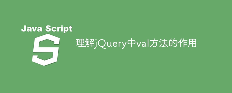 理解jquery中val方法的作用