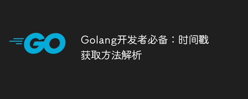 golang开发者必备：时间戳获取方法解析