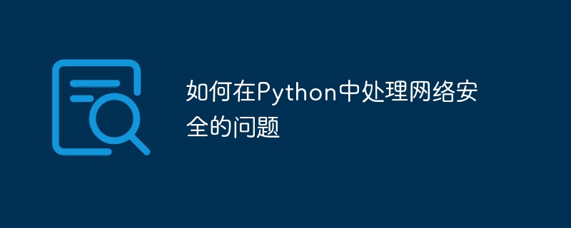 如何在python中处理网络安全的问题