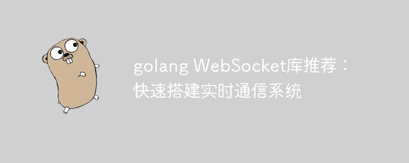 golang websocket库推荐：快速搭建实时通信系统