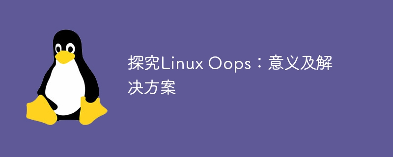 探究linux oops：意义及解决方案