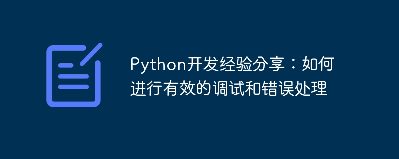 python开发经验分享：如何进行有效的调试和错误处理