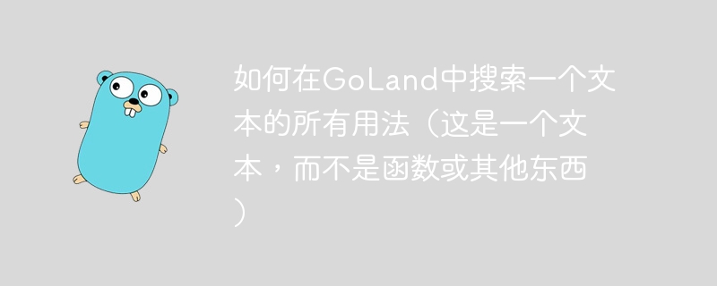 如何在goland中搜索一个文本的所有用法（这是一个文本，而不是函数或其他东西）