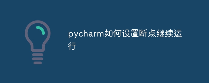 pycharm如何设置断点继续运行