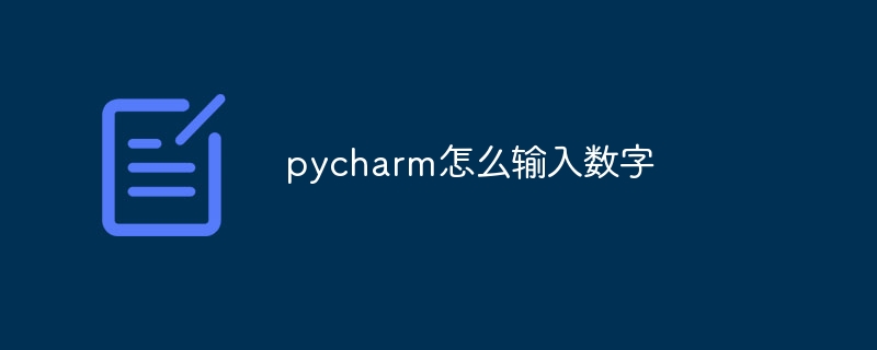 pycharm怎么输入数字