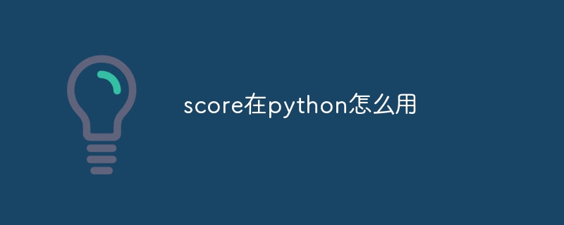 score在python怎么用