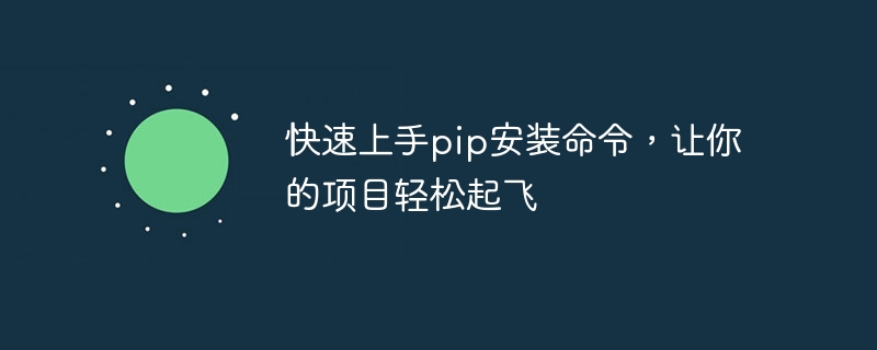 快速上手pip安装命令，让你的项目轻松起飞