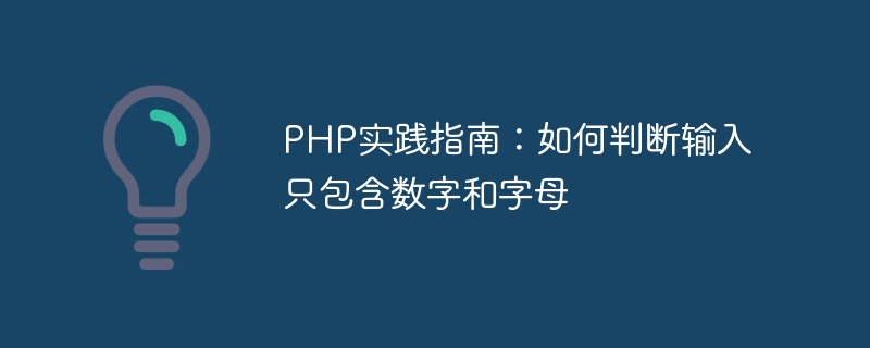 php实践指南：如何判断输入只包含数字和字母