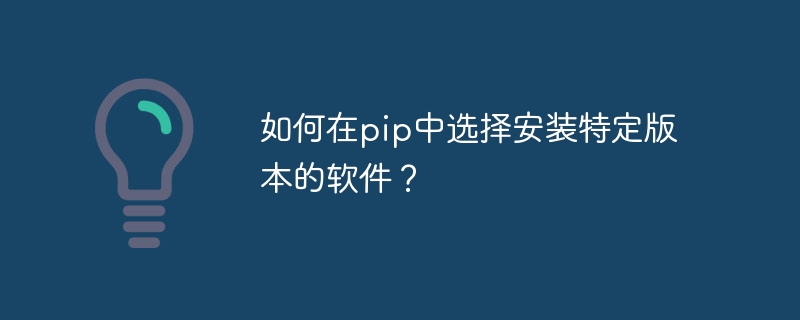 如何在pip中选择安装特定版本的软件？