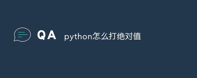 python怎么打绝对值