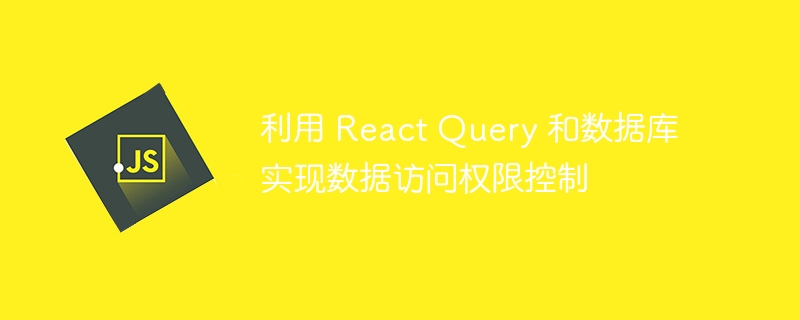 利用 react query 和数据库实现数据访问权限控制