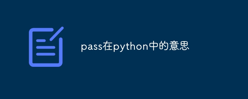 pass在python中的意思