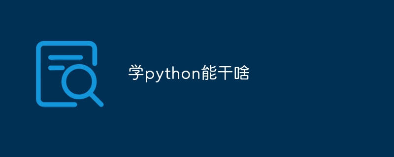 学python能干啥