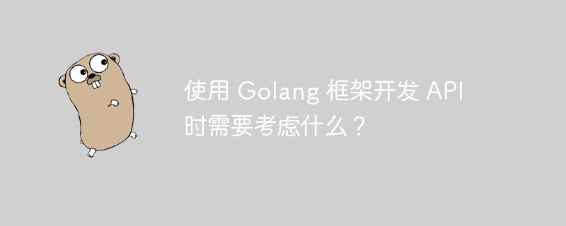 使用 Golang 框架开发 API 时需要考虑什么？