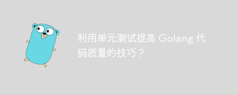 利用单元测试提高 Golang 代码质量的技巧？