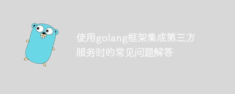 使用golang框架集成第三方服务时的常见问题解答