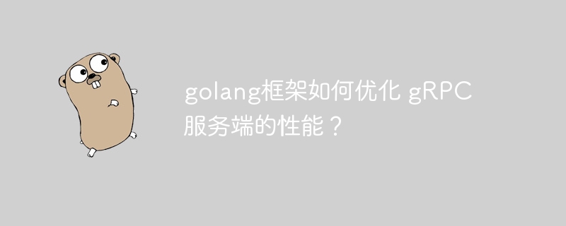 golang框架如何优化 gRPC 服务端的性能？