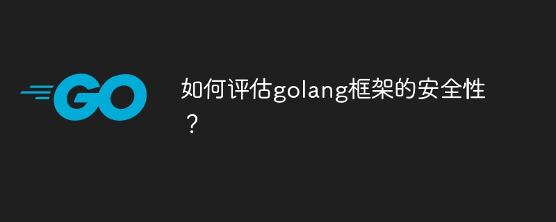 如何评估golang框架的安全性？