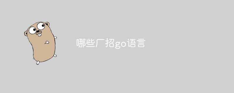 哪些厂招go语言