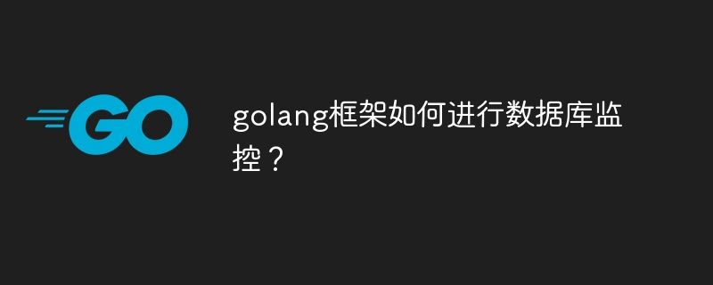 golang框架如何进行数据库监控？