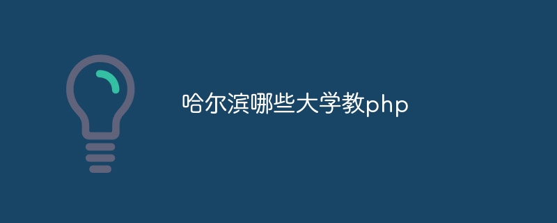 哈尔滨哪些大学教php