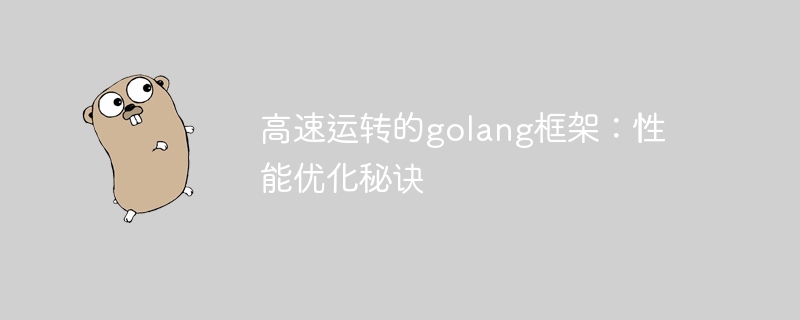 高速运转的golang框架：性能优化秘诀