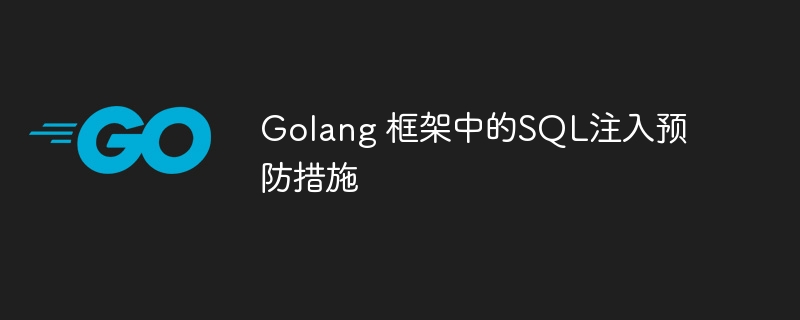 Golang 框架中的SQL注入预防措施